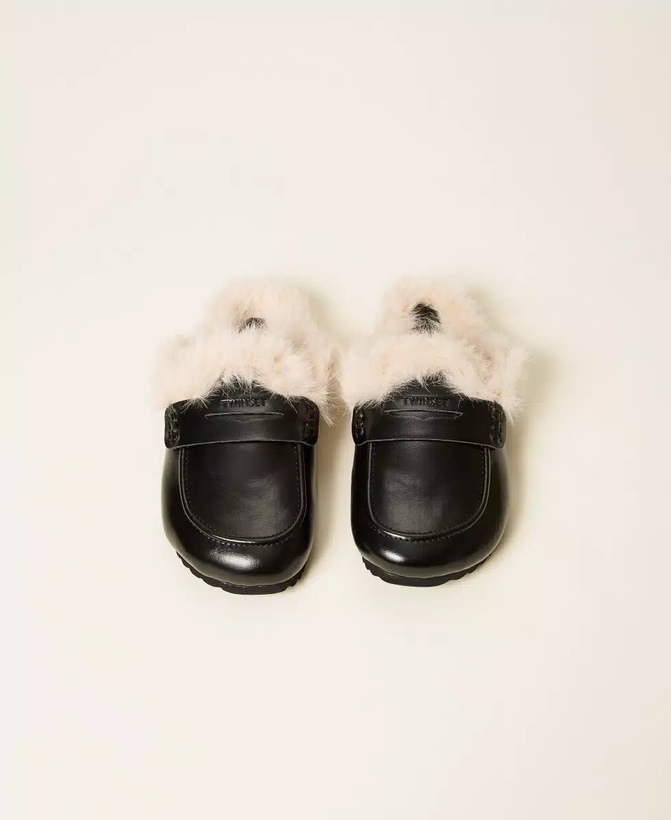 Scarpe mules con faux fur Twinset