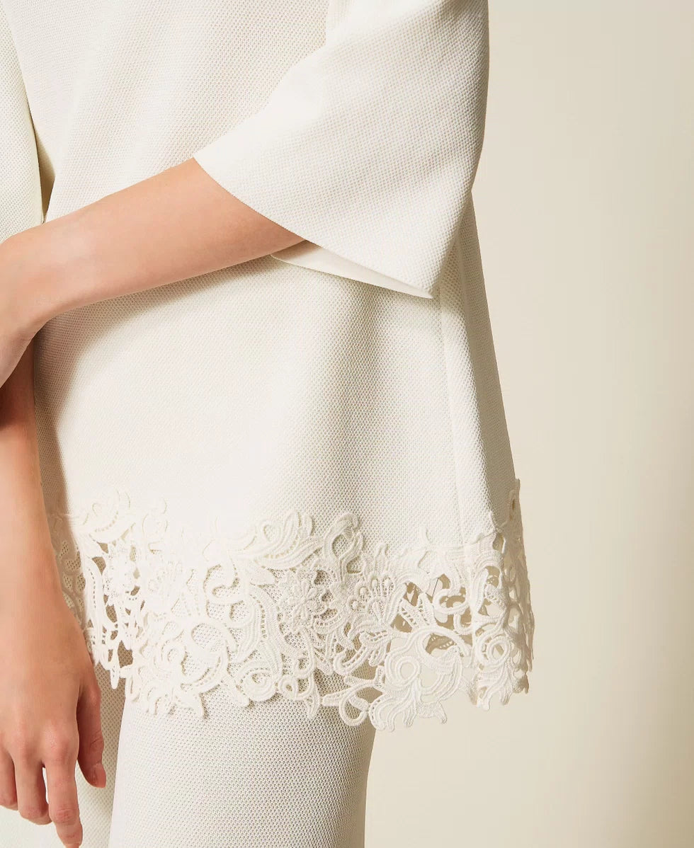 Maxi maglia con pizzo Twinset