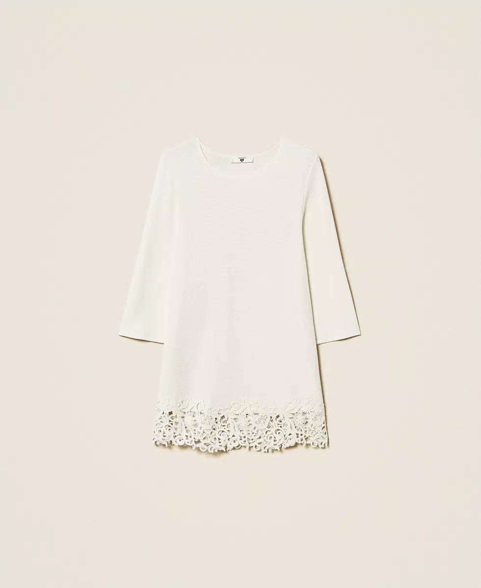 Maxi maglia con pizzo Twinset