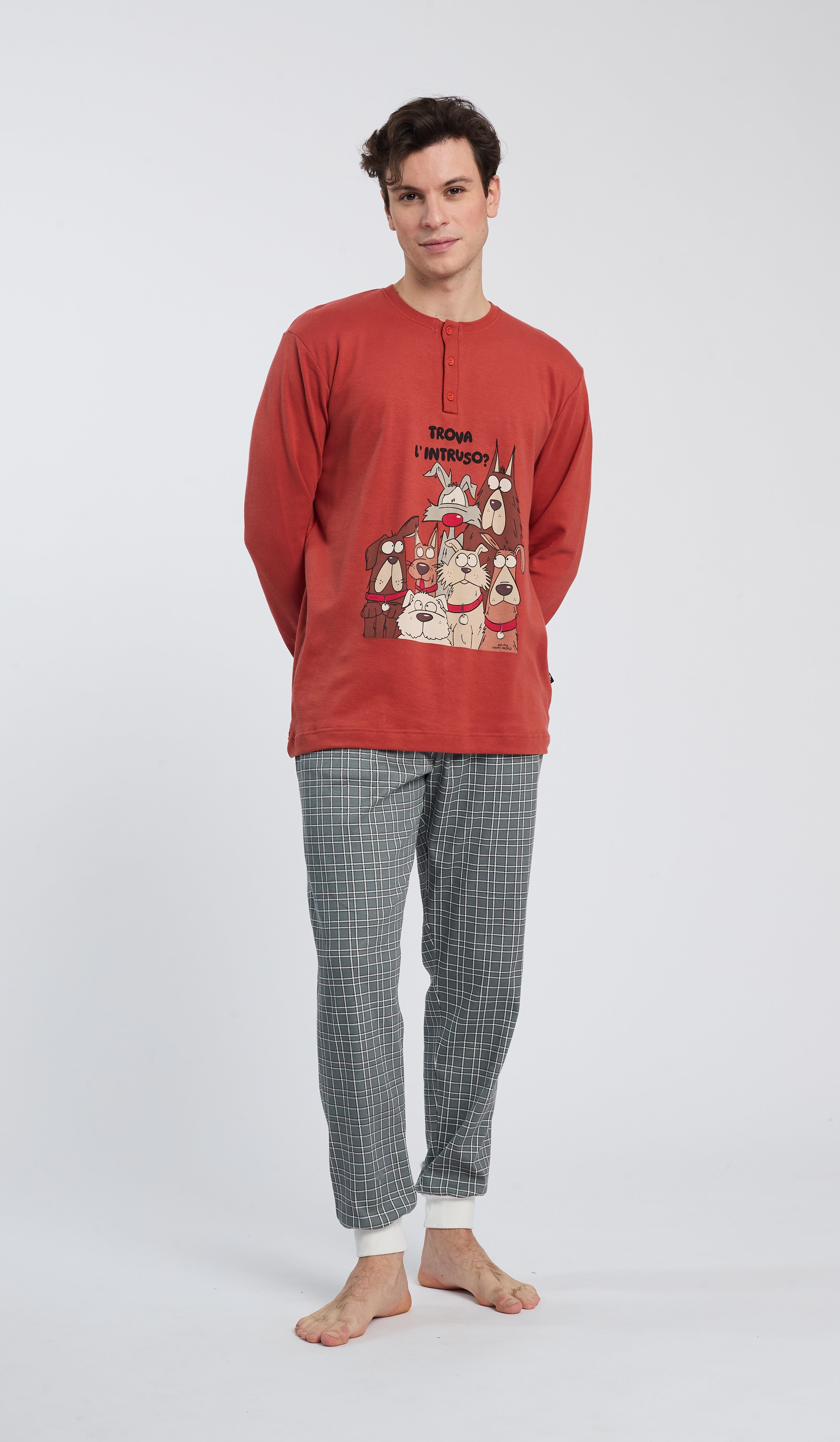 PIGIAMA A SERAFINO UOMO EDIZIONE "TROVA L'INTRUSO" HAPPY PEOPLE