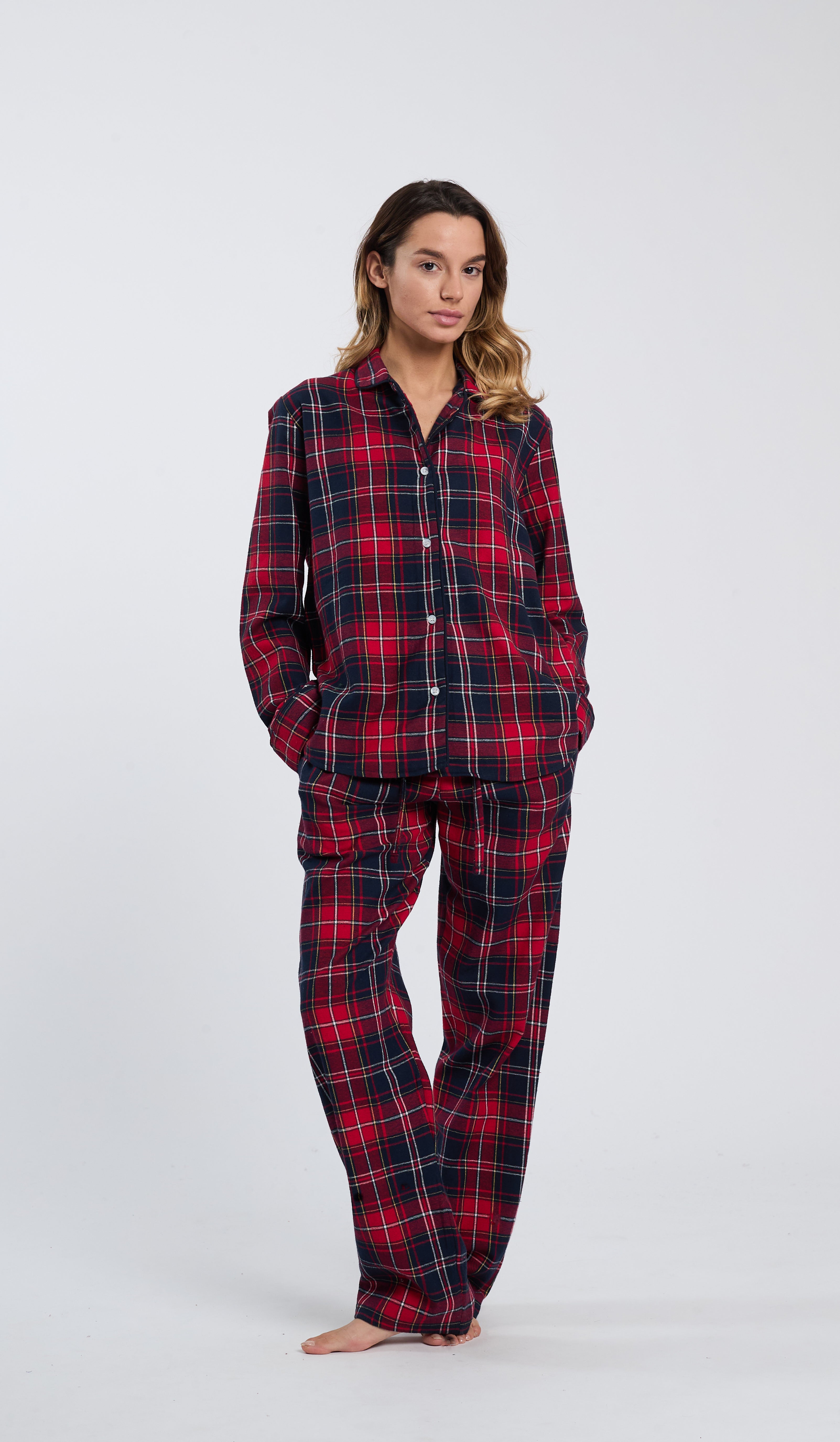 Pigiama Natalizio APERTO A CAMICIA Donna Happy People