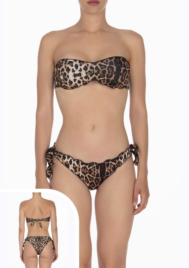 BIKINI FASCIA MACULATO E SLIP NODI REGOLABILE FROU FROU SPOTTED EFFEK