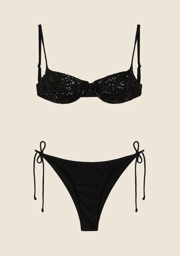 Bikini Donna F**K Reggiseno con Ferretto e Slip Americano Regolabile EFFEK