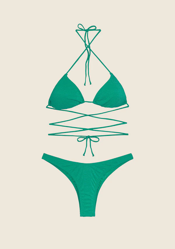 Bikini Donna F**K Triangolo con Slip Americano Fisso VERDE EFFEK