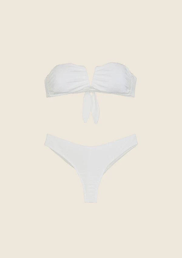 Bikini Donna F**K Fascia a V con Ferretto e Slip Americano Fisso BIANCA Effek
