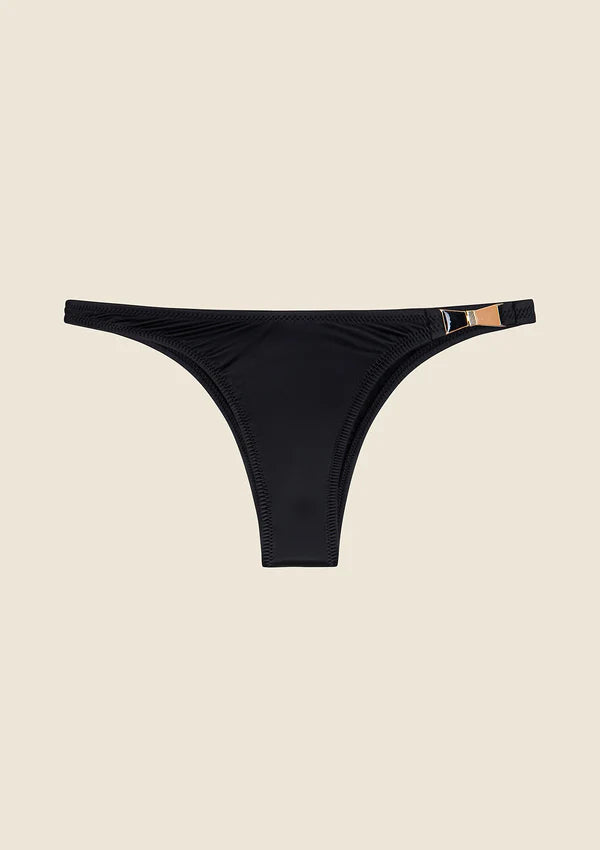 BIKINI Fascia Donna F**K Nera E BRASILIANO FISSO CON APPLICAZIONI METALLO Effek