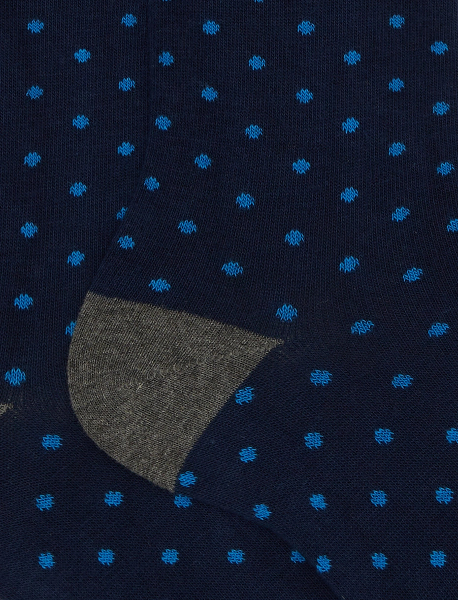 Calze corte donna cotone blu fantasia pois Gallo