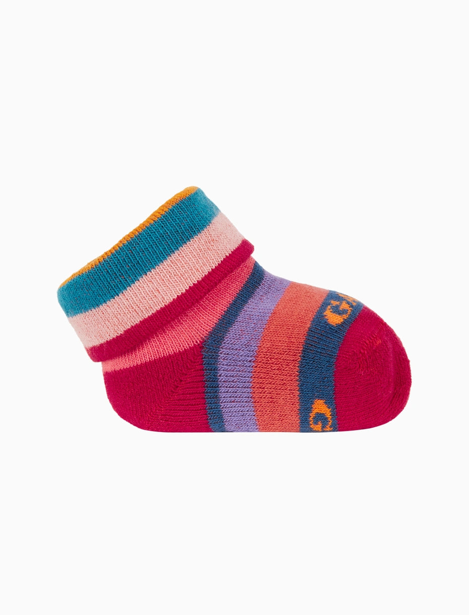 Babbucce bambino cotone rosso righe multicolor Gallo