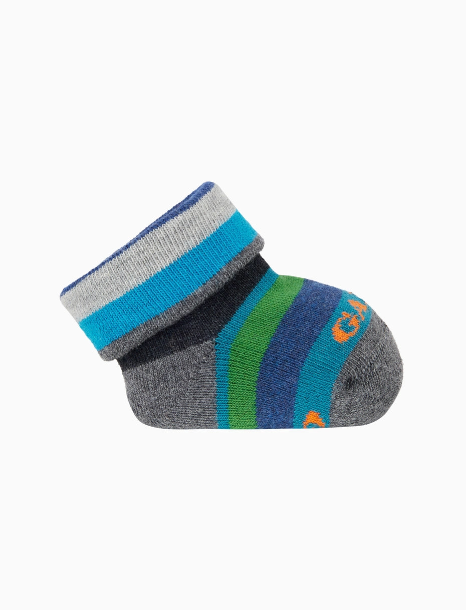 Babbucce bambino cotone rosso righe multicolor Gallo