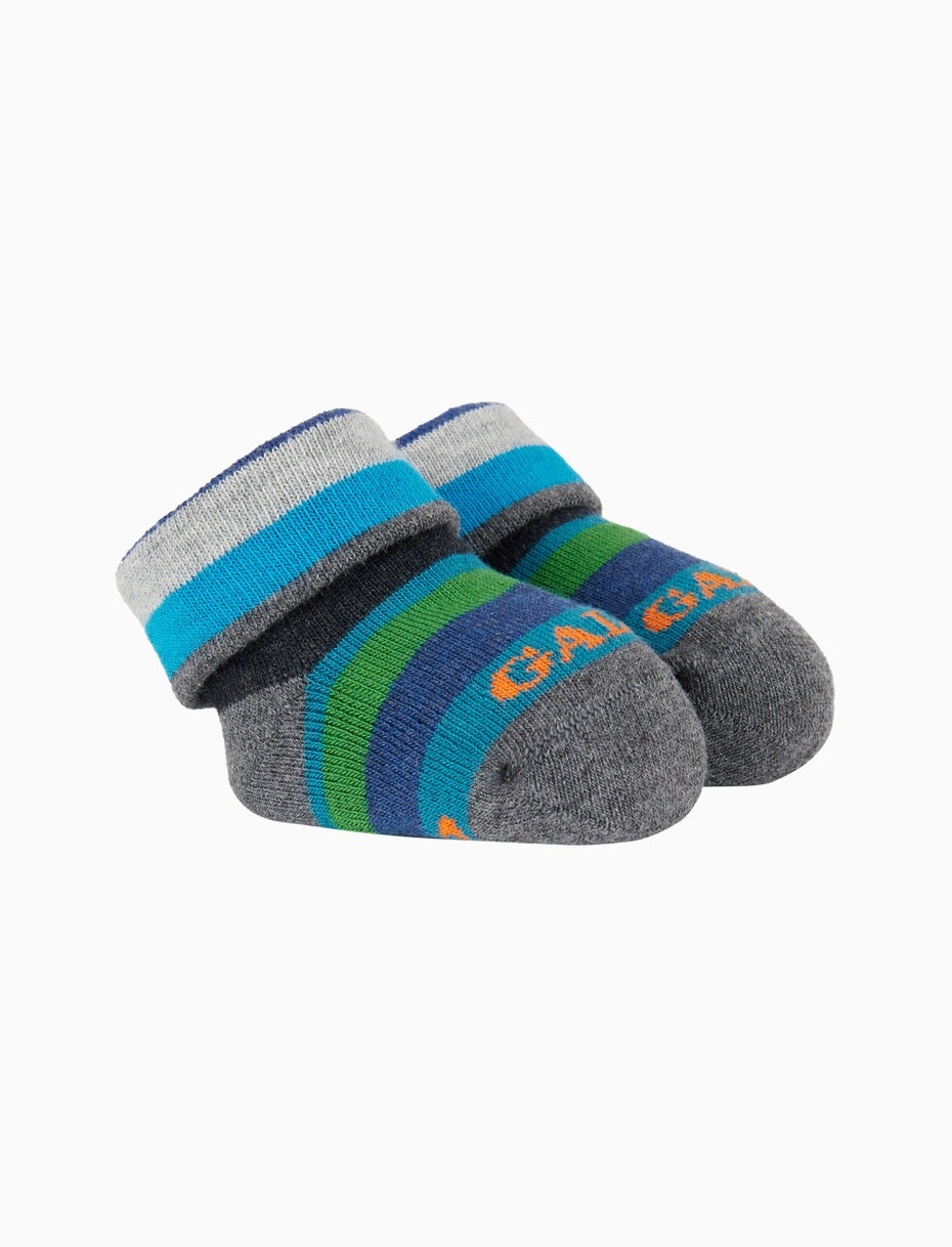 Babbucce bambino cotone rosso righe multicolor Gallo
