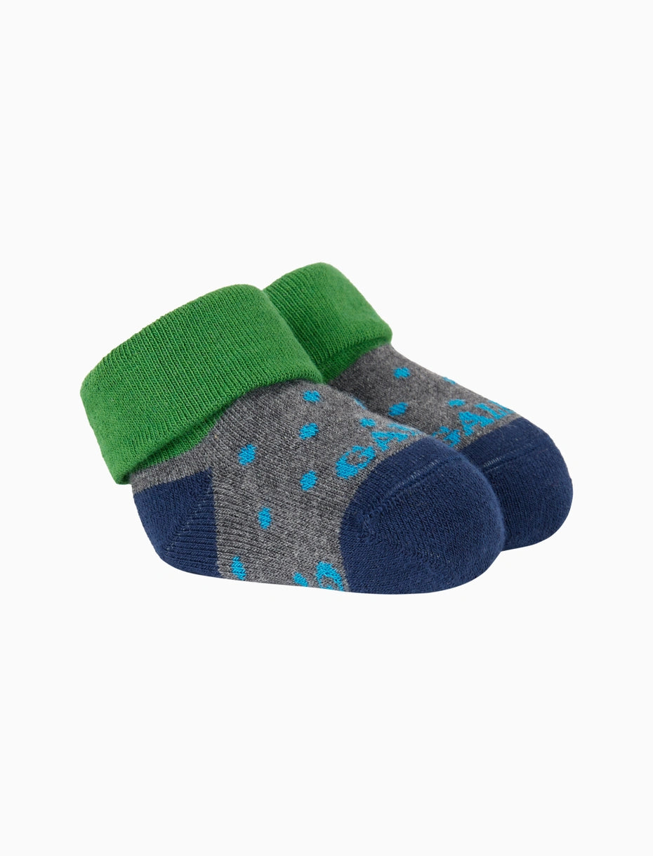 Babbucce bambino cotone grigio fantasia pois Gallo