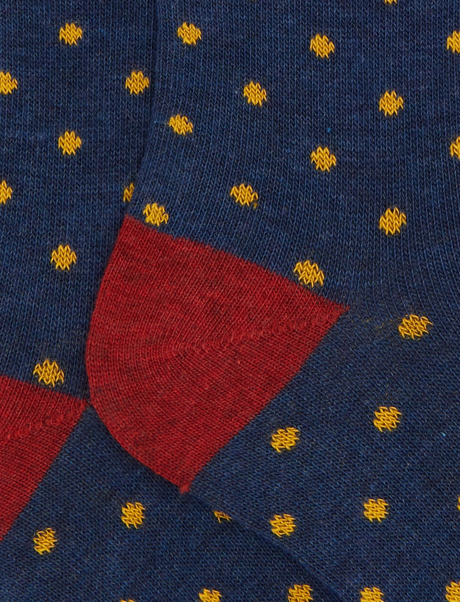 Calze lunghe bambino cotone blu fantasia pois Gallo