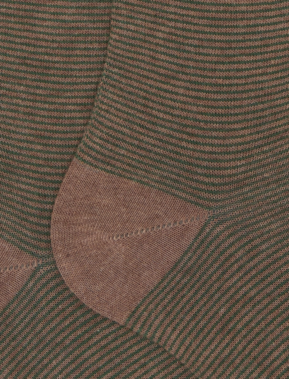 Calze lunghe uomo cotone beige righine bicolore Gallo