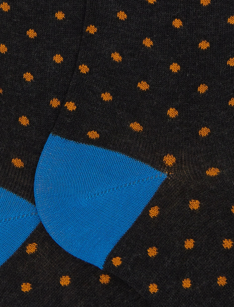 Calze lunghe uomo cotone grigio fantasia pois Gallo