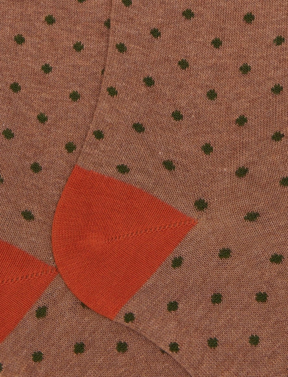 Calze lunghe uomo cotone beige fantasia pois Gallo