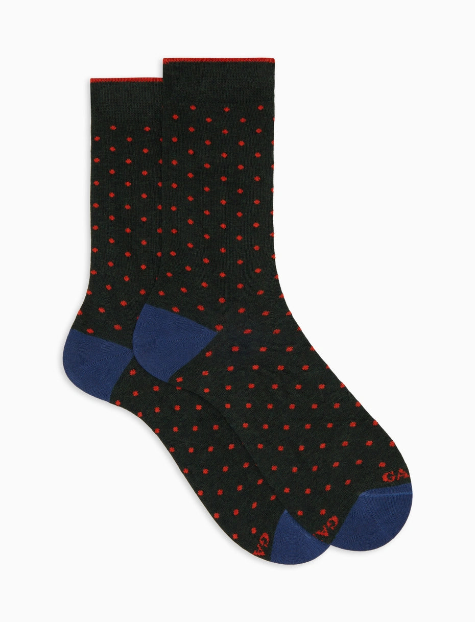 Calze corte uomo cotone grigio fantasia pois GALLO