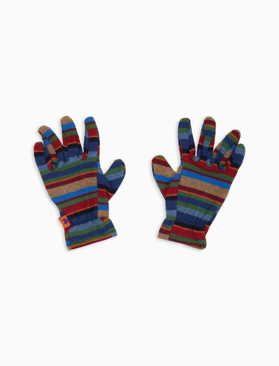 Guanti bambino pile blu righe multicolor Gallo