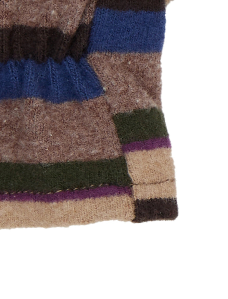 Guanti bambino pile beige righe multicolor Gallo