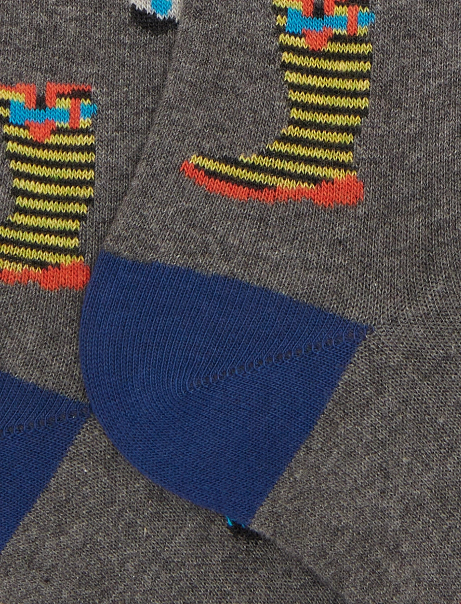 Calze lughe uomo cotone grigio fantasia stivali da pioggia Gallo