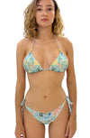 BIKINI TRIANGOLO IMBOTTITO SLIP BRASILIANA STAMPA MONKEY POISSON D'AMOUR