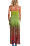 ABITO LUNGO OFF-SHOULDERS CON ANELLA CREPON LAMÈ STAMPA MACULA DEGRADÉ PIN-UP STARS