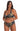 Bikini Balconcino Ferretto E Slip fianco alto REVERSIBILE STAMPA Safari E TINTA UNITA NERO Curvy Pin-Up Stars