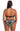 Bikini Balconcino Ferretto E Slip fianco alto REVERSIBILE STAMPA Safari E TINTA UNITA NERO Curvy Pin-Up Stars