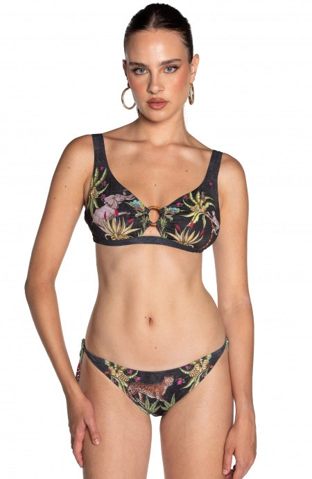 Bikini Brassiere Anella e Slip fiocchi, copertura media stampa Safari Pin-Up Stars