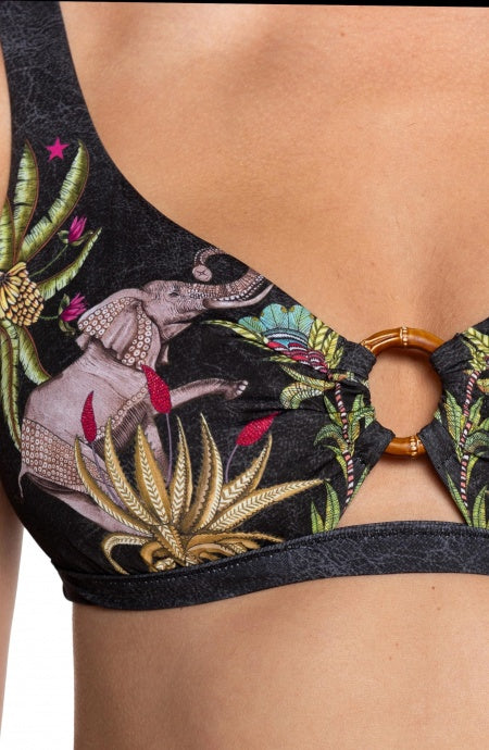 Bikini Brassiere Anella e Slip fiocchi, copertura media stampa Safari Pin-Up Stars