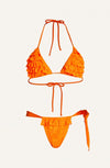 BIKINI TRIANGOLO IMBOTTITO SLIP CULOTTE SMALL ROUCHES PIZZO POISSON D'AMOUR