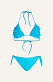 BIKINI TRIANGOLO IMBOTTITO SLIP FIOCCHI ROUCHES PIZZO POISSON D'AMOUR