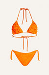 BIKINI TRIANGOLO IMBOTTITO SLIP FIOCCHI ROUCHES PIZZO POISSON D'AMOUR