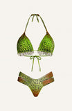 Bikini Triangolo Imbottito Crepon Lamè Stampa Macula Pin-Up Stars