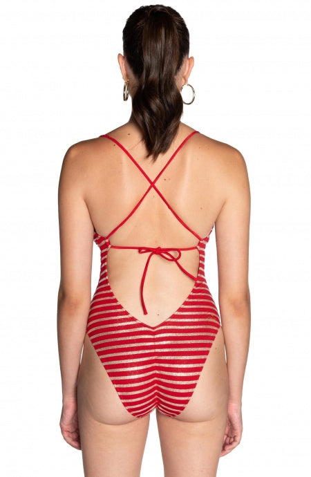 Costume da Bagno Intero ROSSO Marina Gold Pin-Up Stars