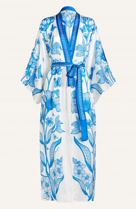Kimono Viscosa Satin Principe Azzurro Pin-Up Stars |