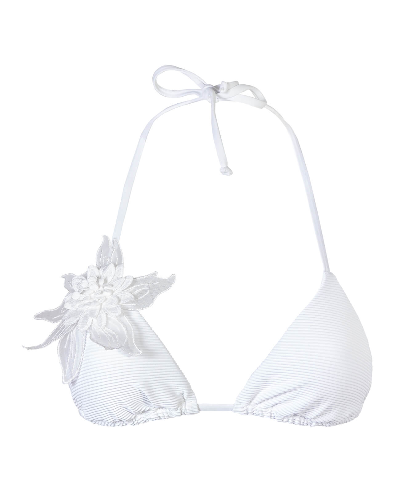 BIKINI Triangolo ottoman con fiore organza  E BRASILIANA CON APPLICAZIONE FIORE Raffaela D'Angelo