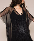 Abito caftano in tulle con paillettes Twinset