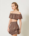 Top cropped in jersey lamè Twinset