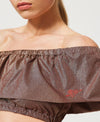 Top cropped in jersey lamè Twinset