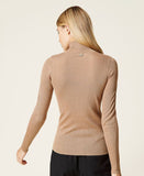 Maglia lupetto a costine con impunture Twinset