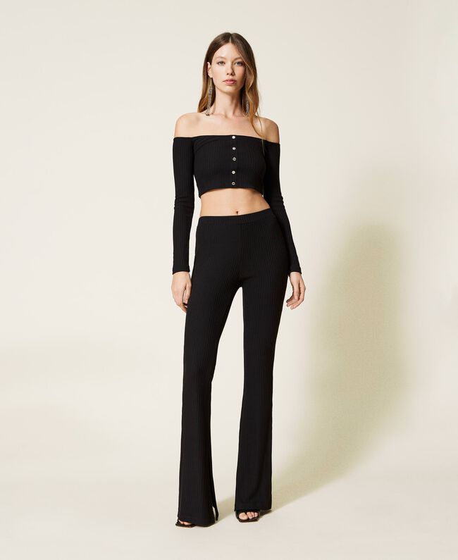 Top cropped con bottoni Twinset