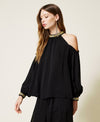 Blusa in georgette con ricamo Twinset