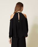 Blusa in georgette con ricamo Twinset
