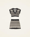 Top cropped e minigonna jacquard spinato Twinset