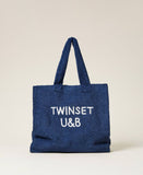 Borsa shopper in spugna con logo  Twinset
