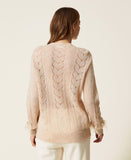 Maglia con piume e strass Twinset