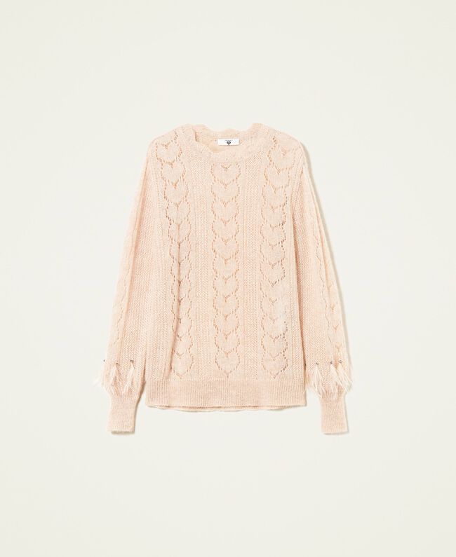 Maglia con piume e strass Twinset