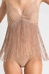 Body in pizzo e tulle con frange Twinset