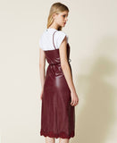 Abito longuette con pizzo e T-shirt Twinset