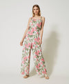 Tuta in creponne con stampa Rose Twinset